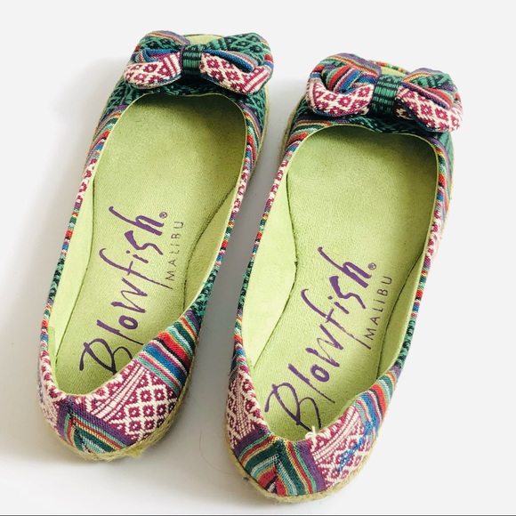 Blowfish Malibu Women’s Multicolor Peep Toe with Bow Flats  Size 7 - Picture 7 of 10